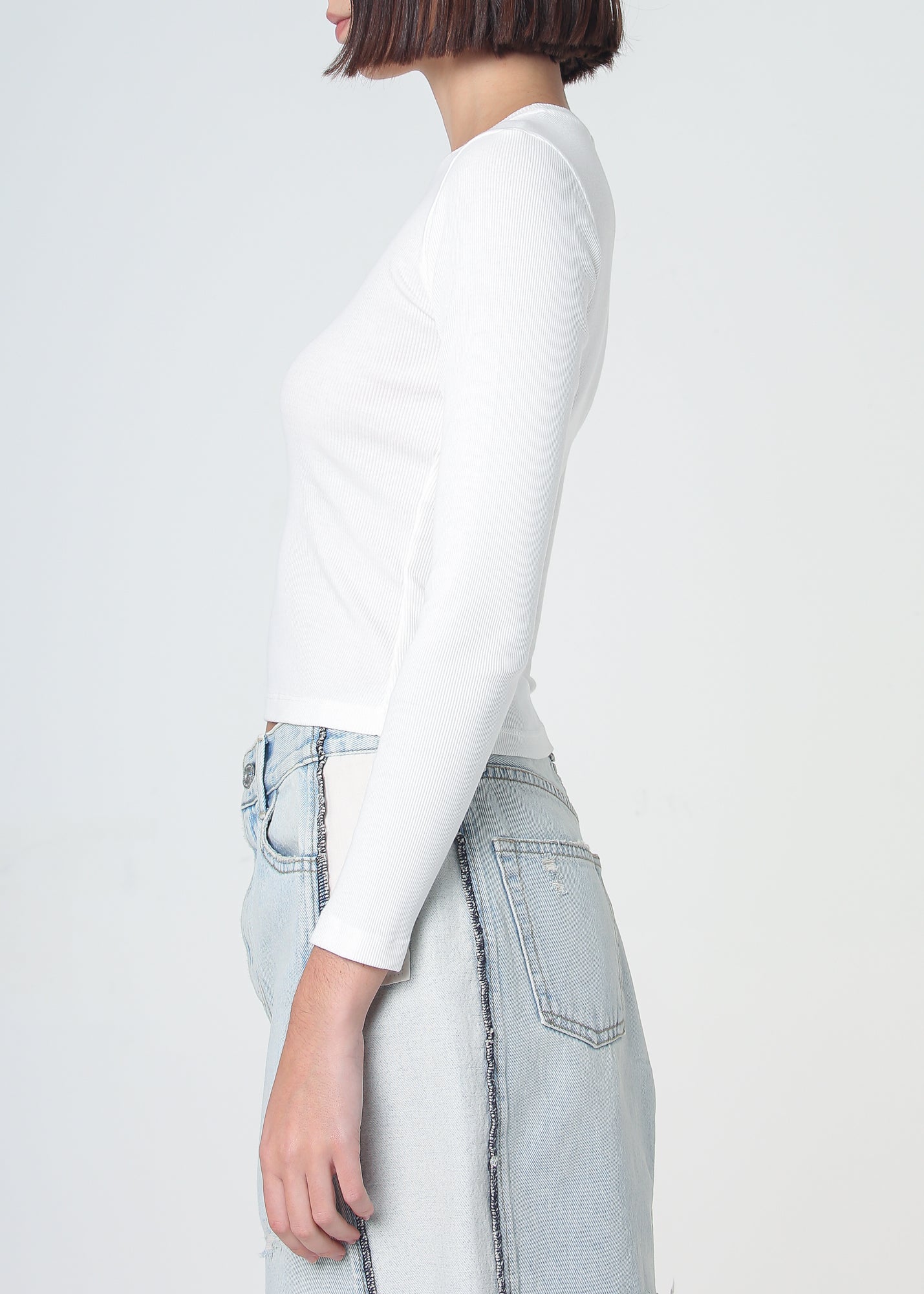 Essential Ribbed Long Sleeve Crop Top