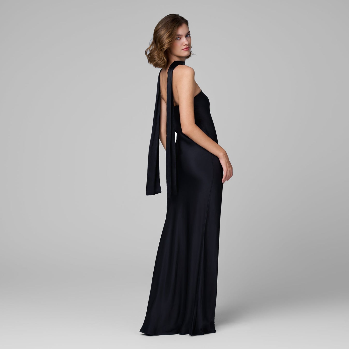 Solene Satin O-Ring Dress