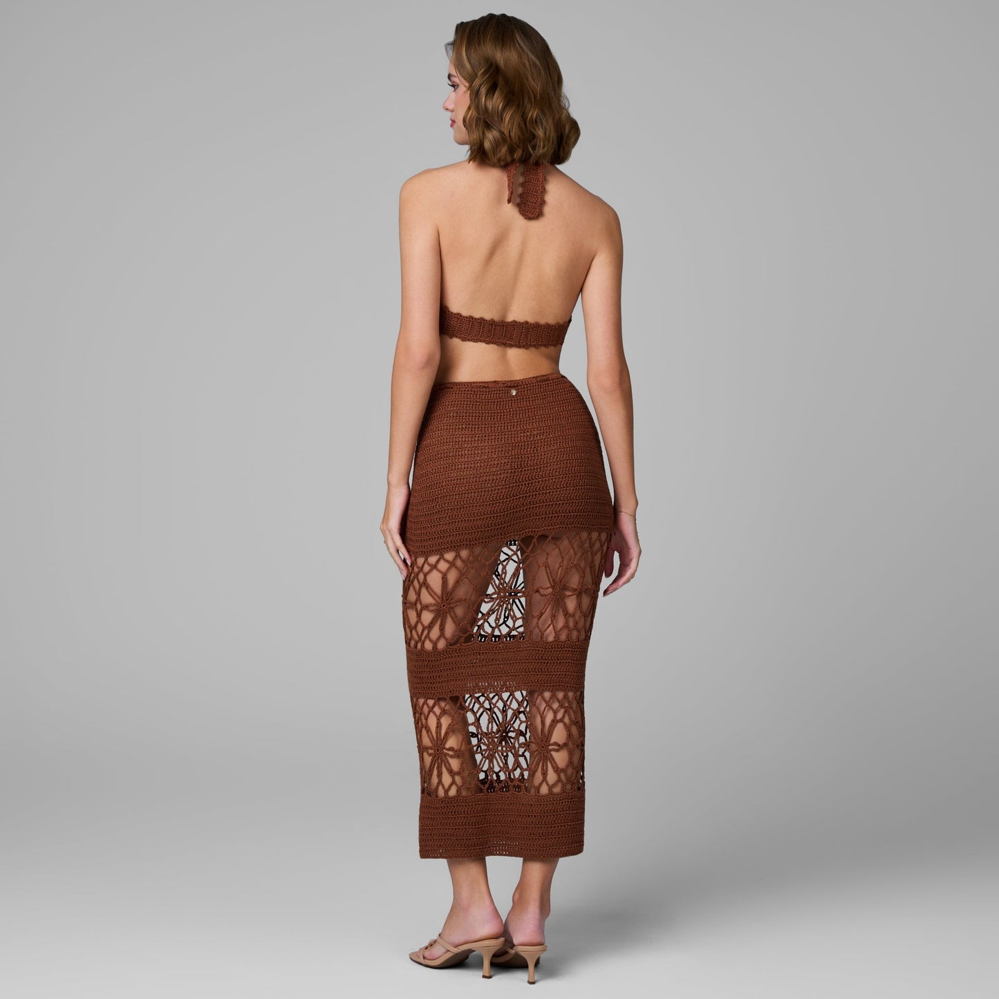 Amaya Crochet Two Piece Set in Sahara