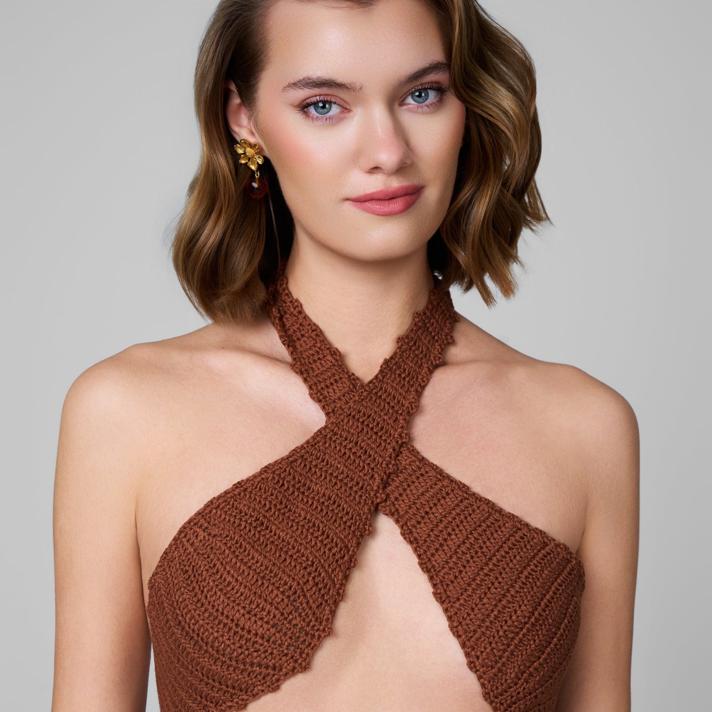Amaya Crochet Two Piece Set in Sahara