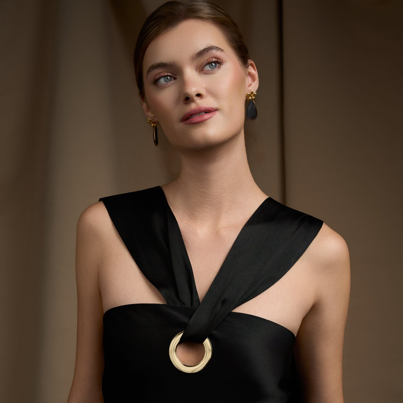 Solene Satin O-Ring Dress