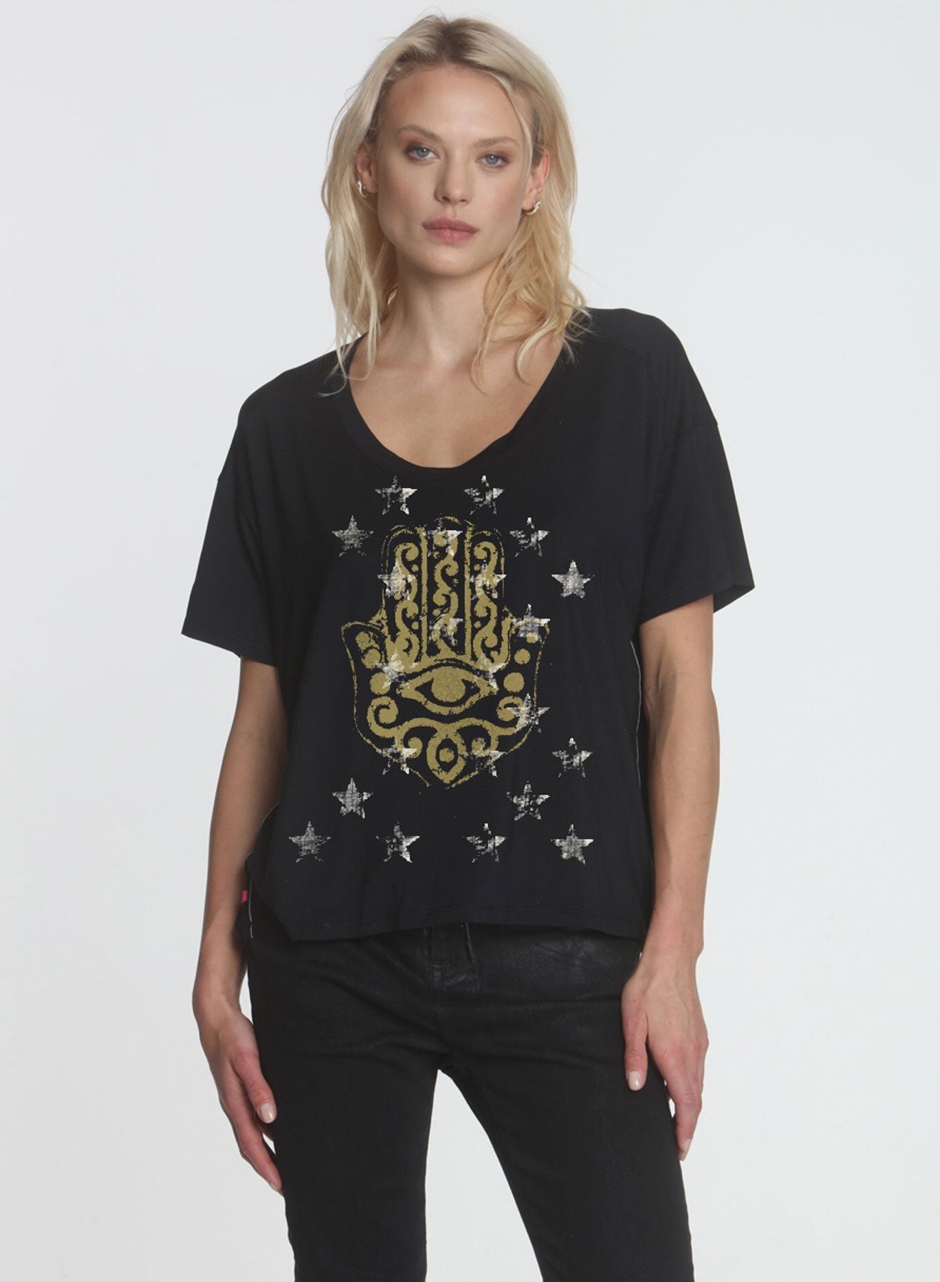 Graphic Delila Scoop - Black Hand Stars