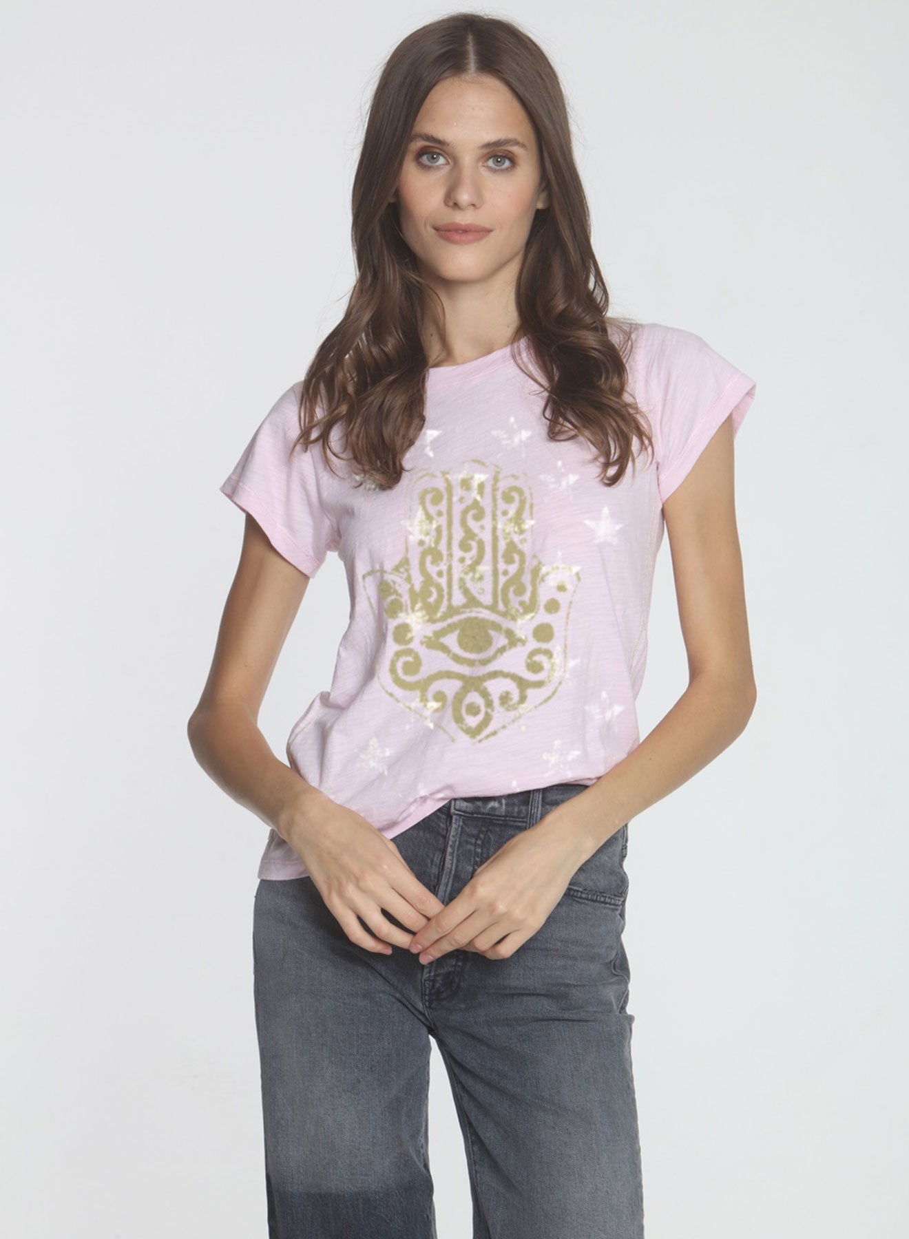 Graphic Ava Tee -Peony Hand Stars