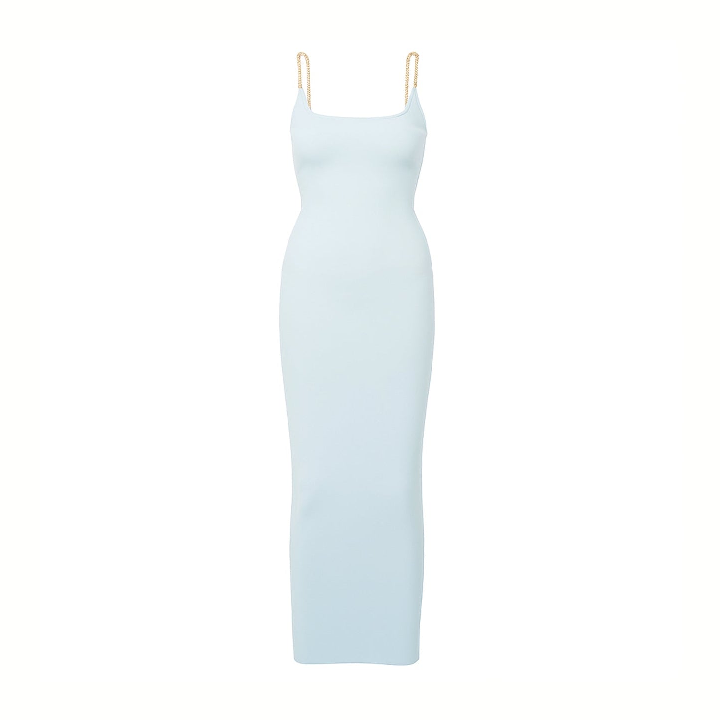 Aurelia Knit Chain Dress in Sky Blue