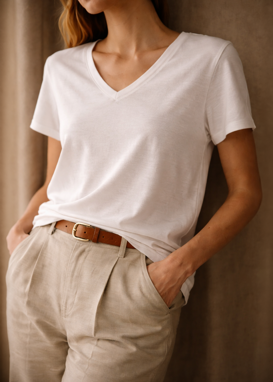 Supima Cotton V Neck Tee