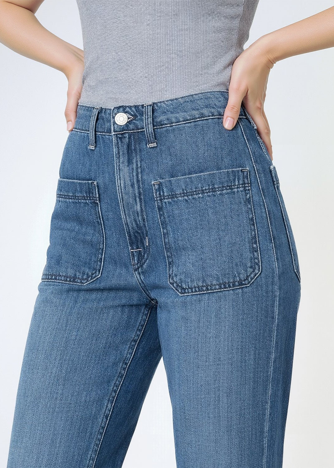Daphine Sailor Pocket Mid Rise Wide Flare