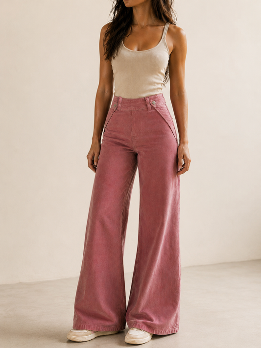 Dina High Waisted Wide Corduroy