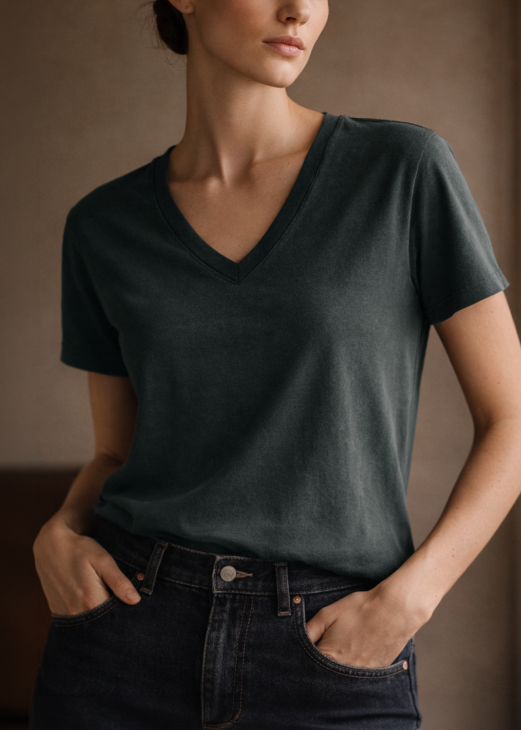 Supima Cotton V Neck Tee
