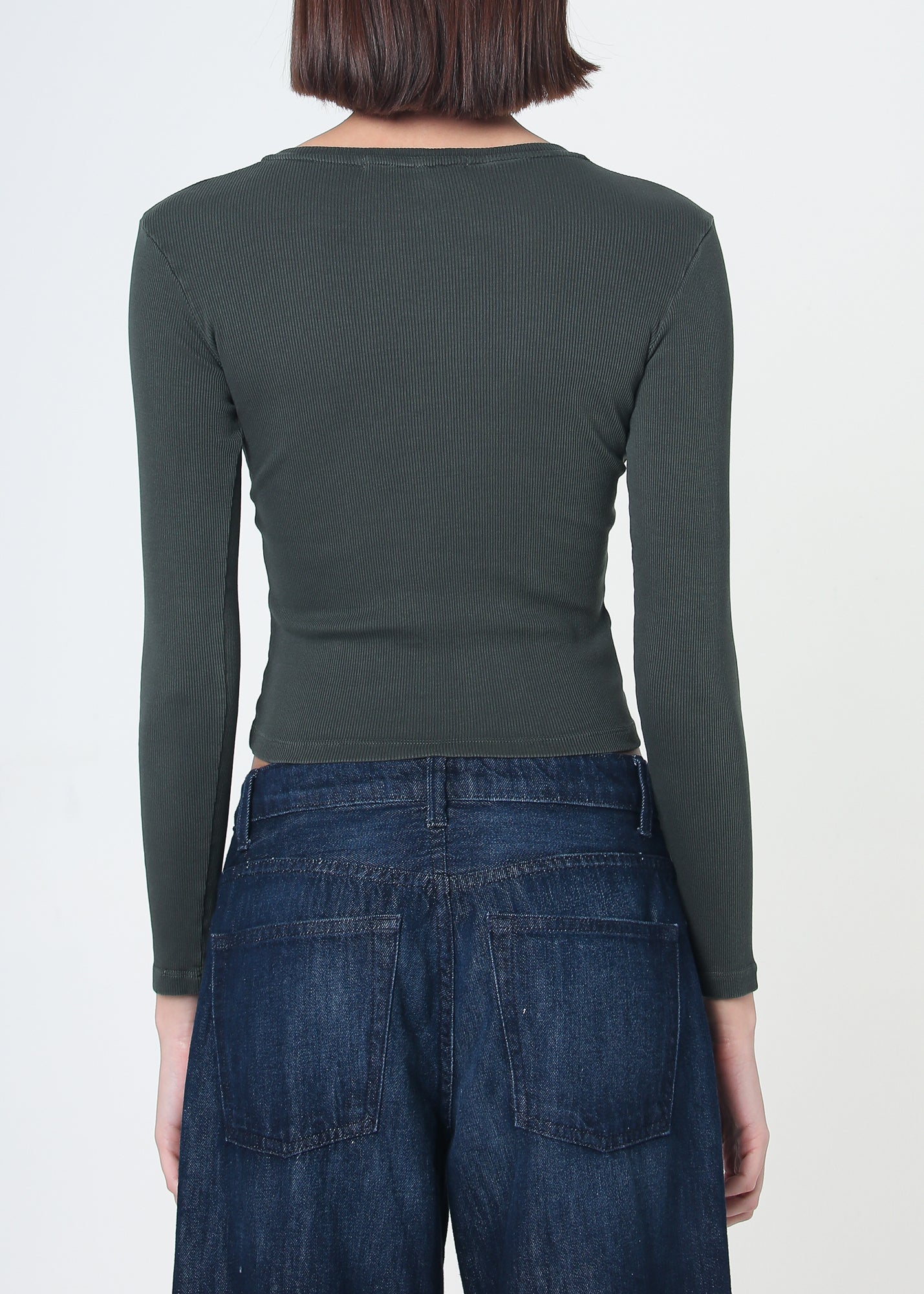 Essential Ribbed Long Sleeve Crop Top