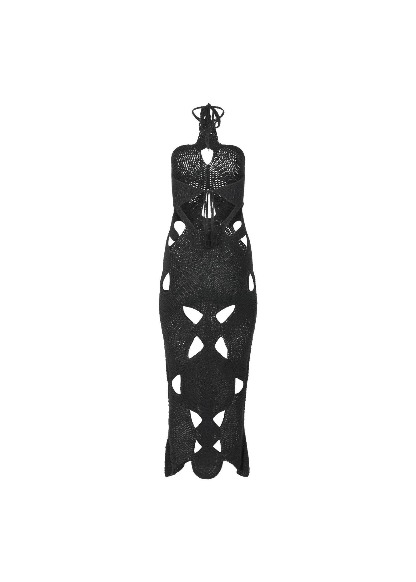 Isla Crochet Dress in Black Noir