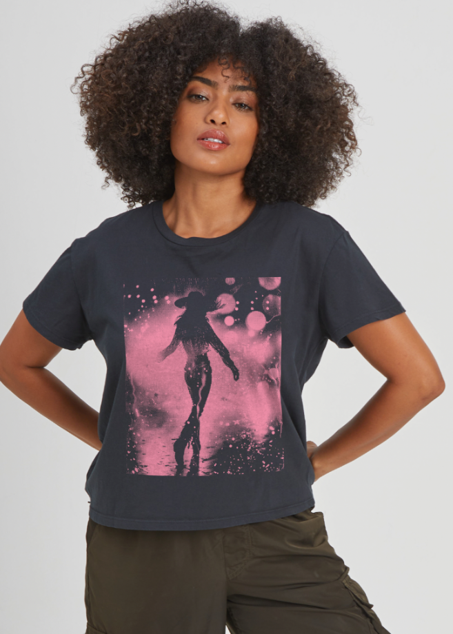 Disco Cowgirl Black Classic Tee