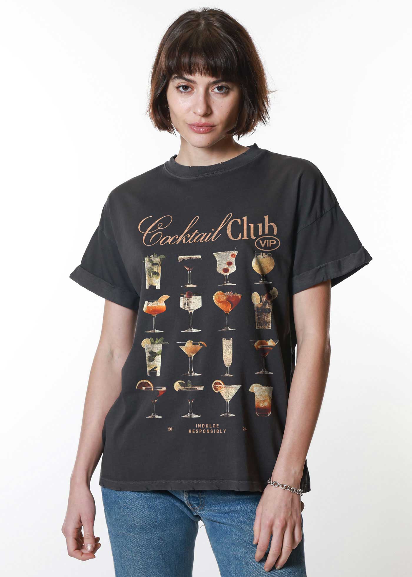 Cocktail Club Black Boyfriend Tee