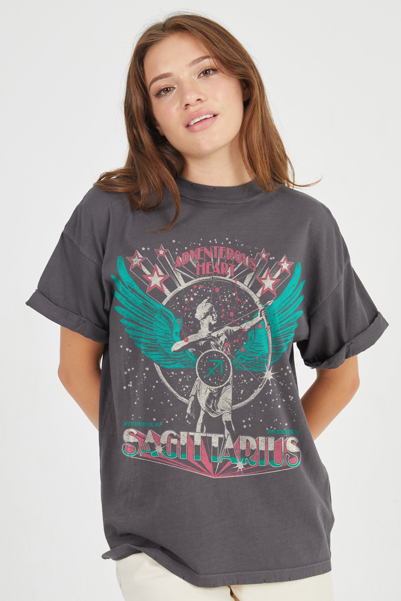 Sagittarius Reunion Tour Vintage Black Boyfriend Tee