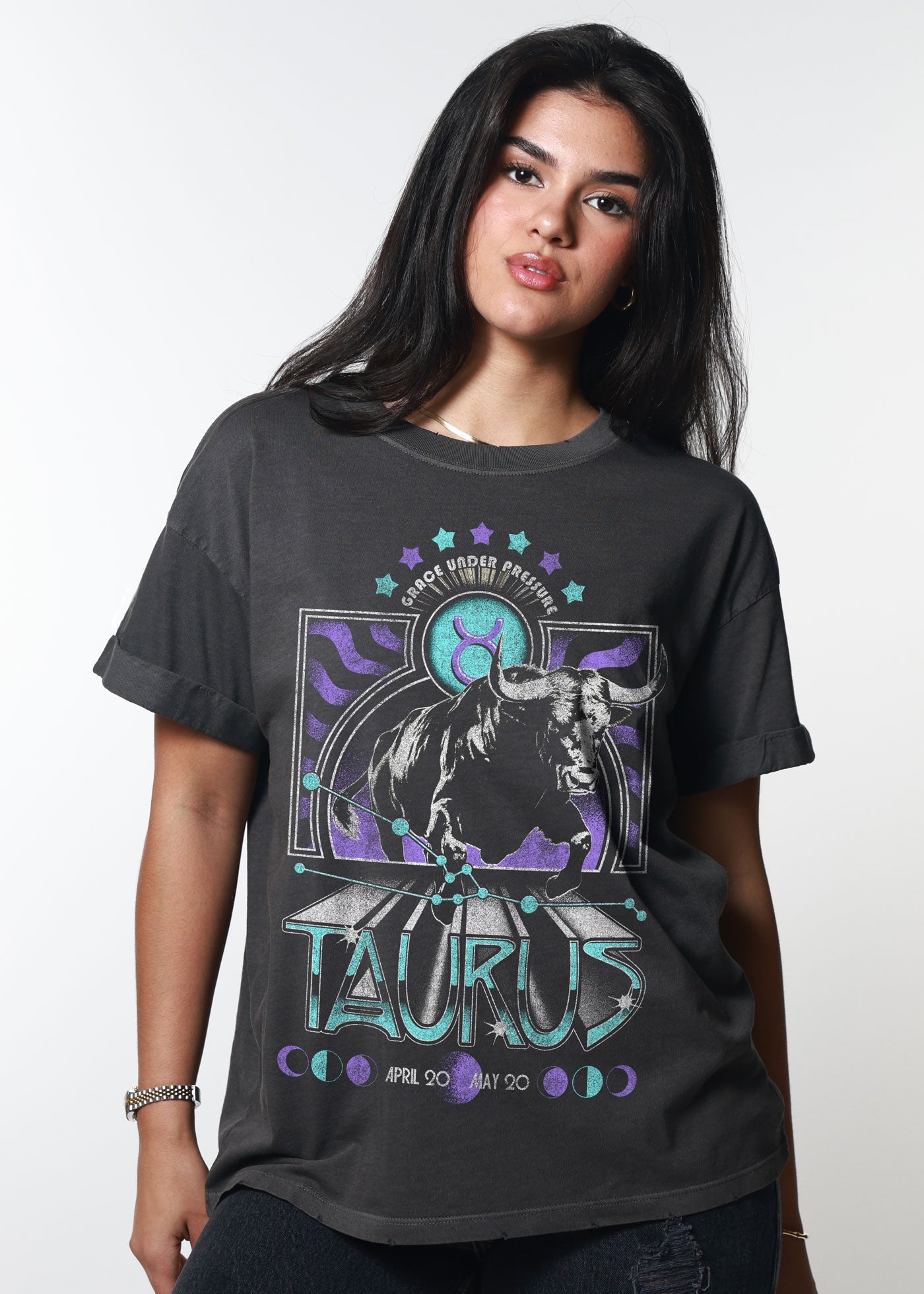 Taurus Reunion Tour Vintage Black Boyfriend Tee