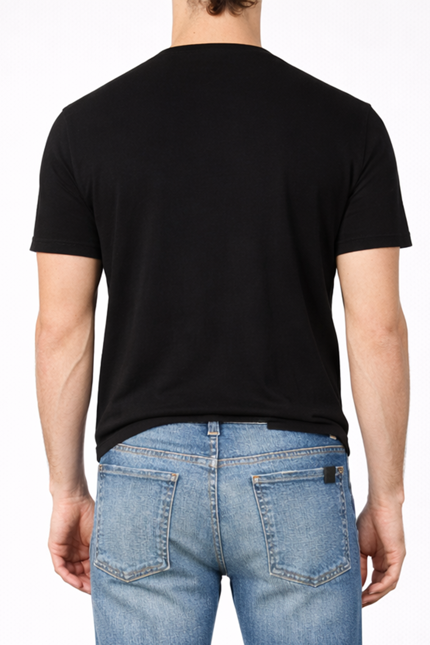 MENS V NECK T- BLACK