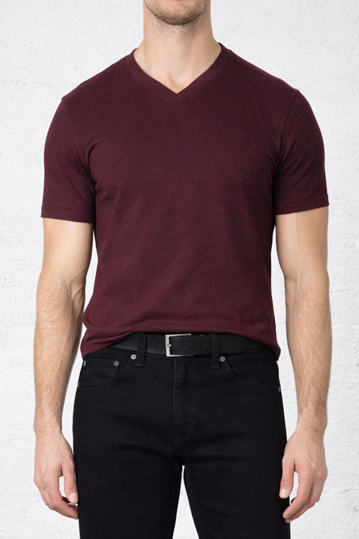 MENS V NECK T-FALL BERRY