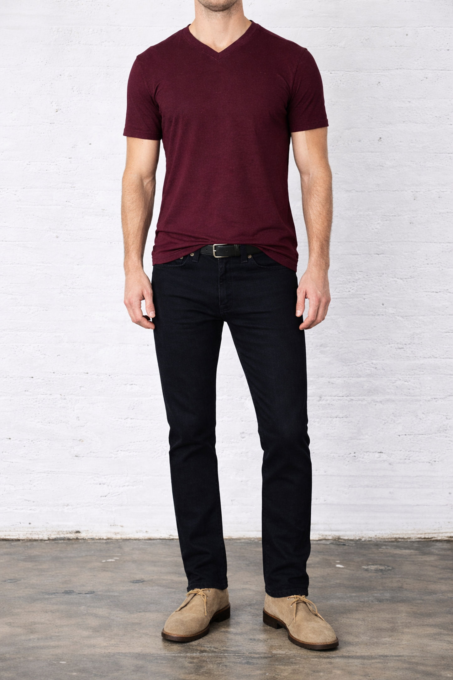 MENS V NECK T-FALL BERRY