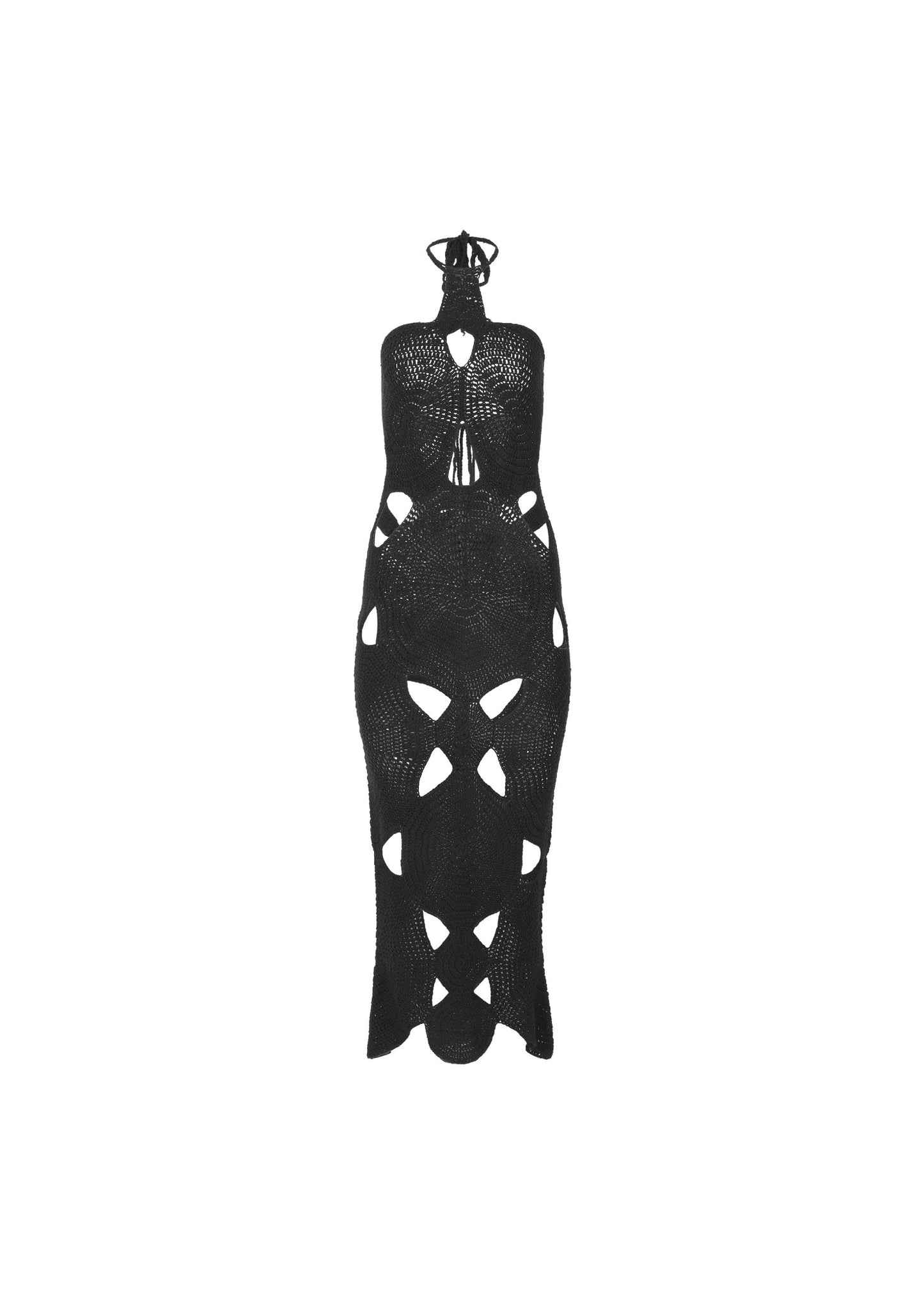 Isla Crochet Dress in Black Noir