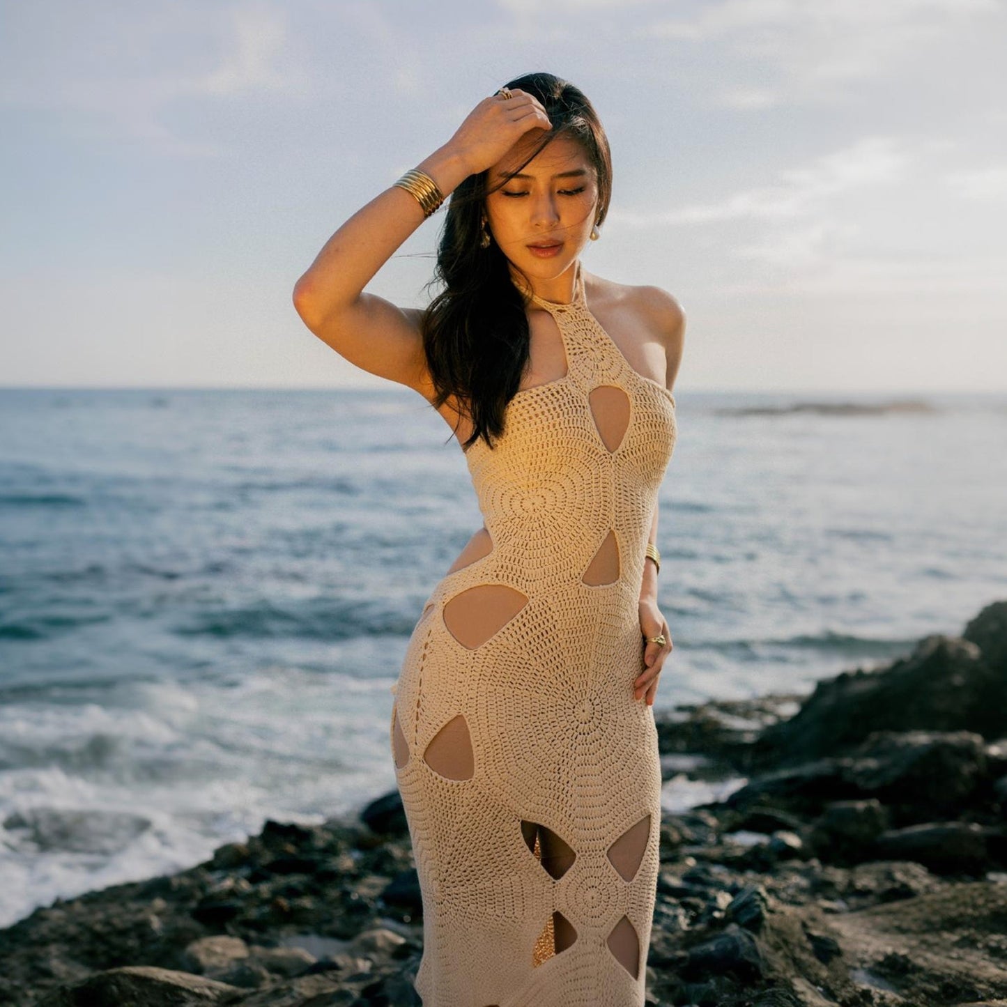 Isla Crochet Dress in Cream